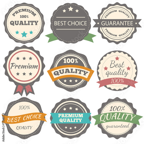 Best choice, guarantee and premium quality vector vintage badges