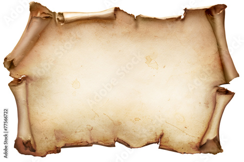 Vintage paper scroll isolated on white