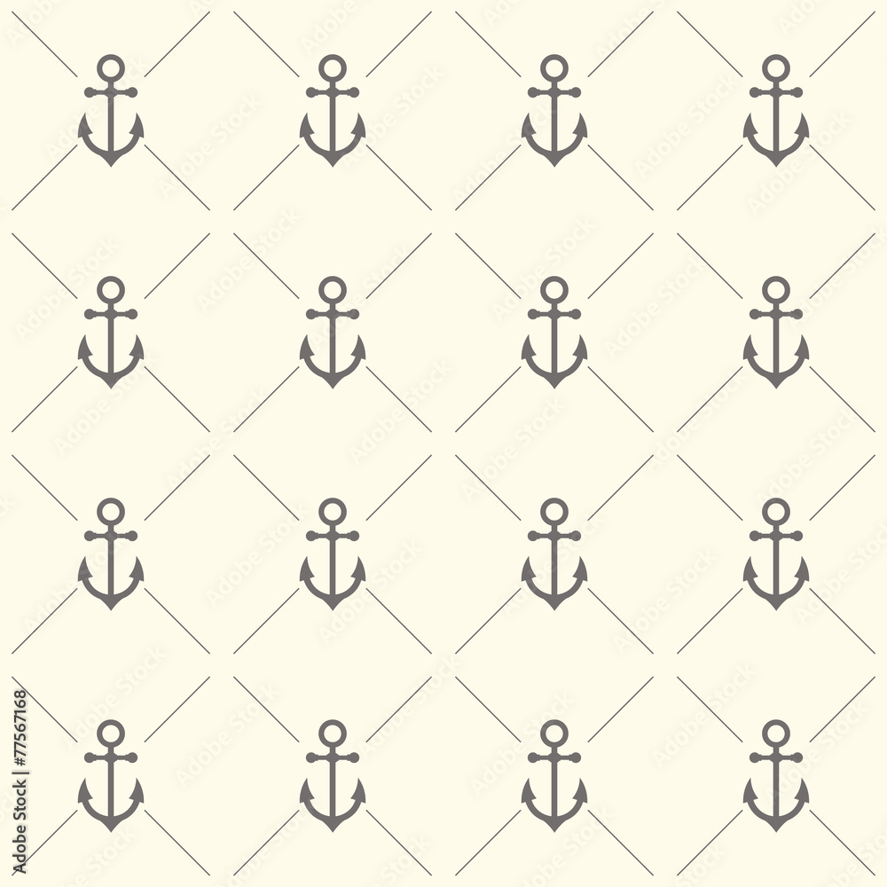 Seamless pattern with grey anchors Seamless pattern with grey anchors
