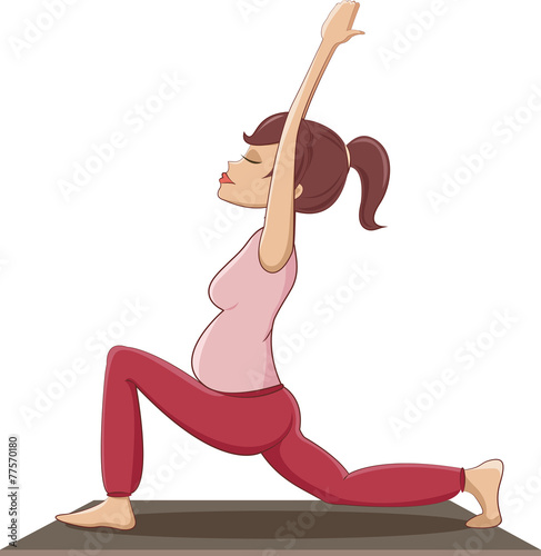 Beautiful pregnant woman doing yoga