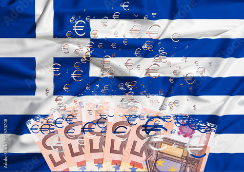 50 euro banknote dissolving as a concept of economic crisis in g