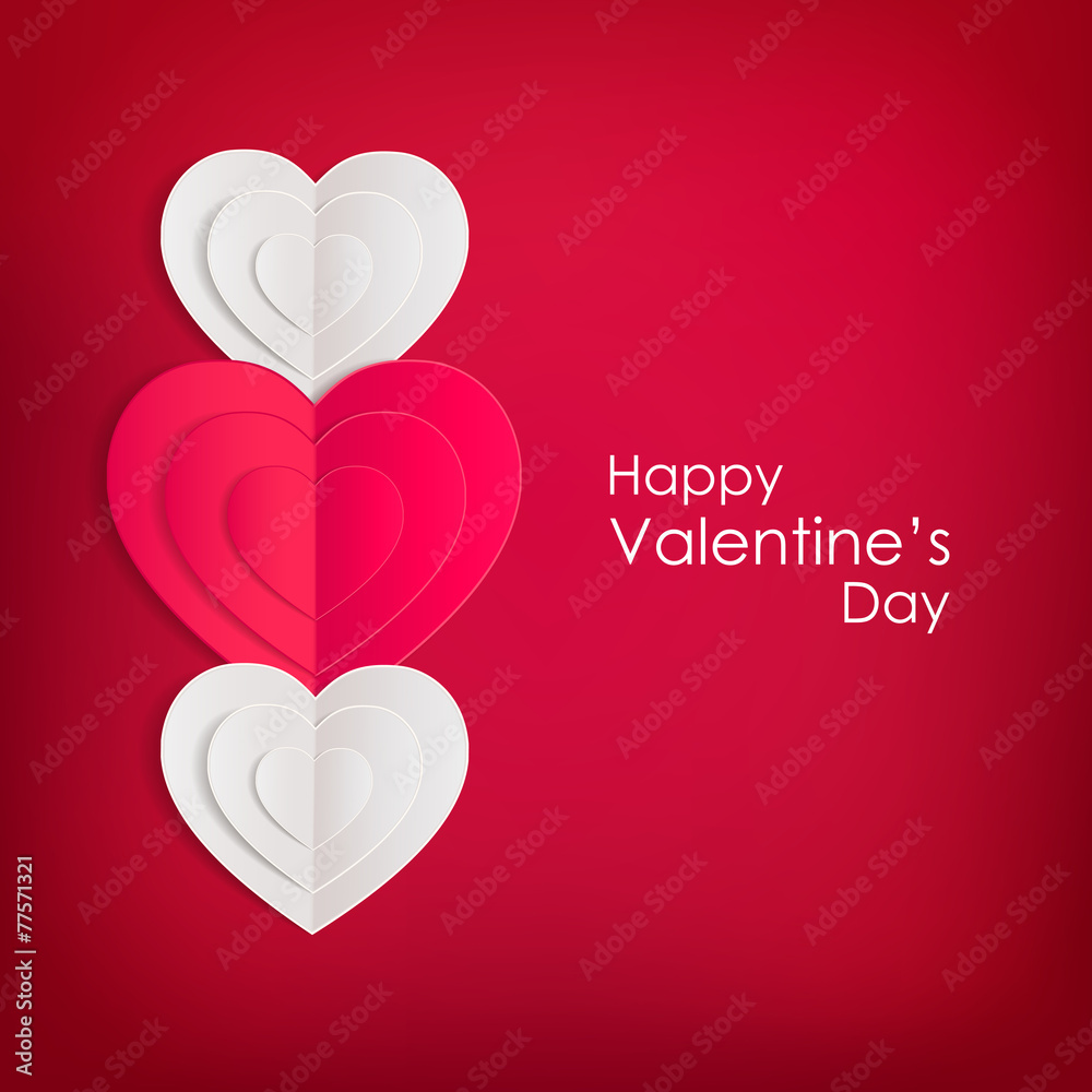 Valentines day background with paper hearts . Valentines day background with paper hearts .