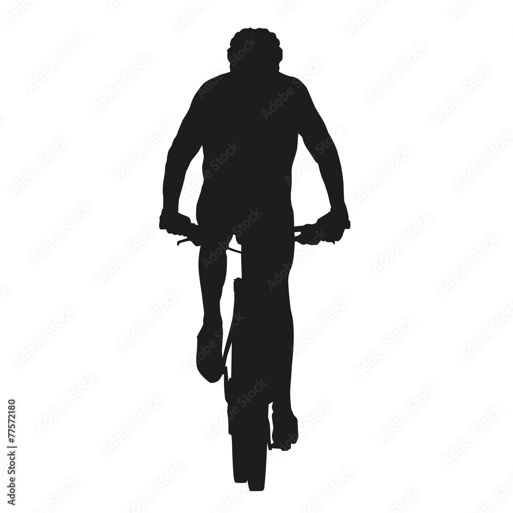 Fototapeta premium Isolated vector mountain biker silhouette