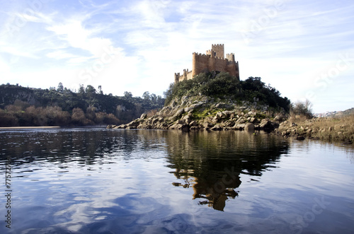 Almourol castle located on Tejo river