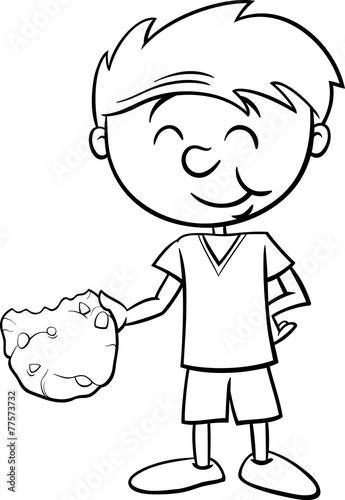 boy with cookie coloring page