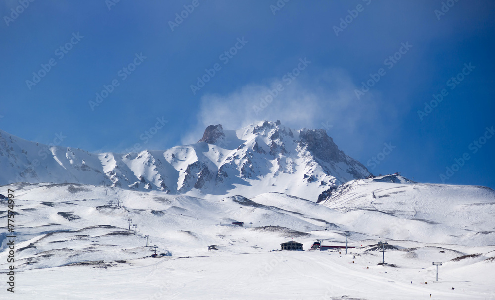 Mount Erciyes Peak - obrazy, fototapety, plakaty 