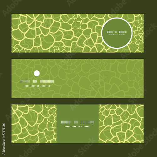 Vector abstract green natural texture horizontal banners set