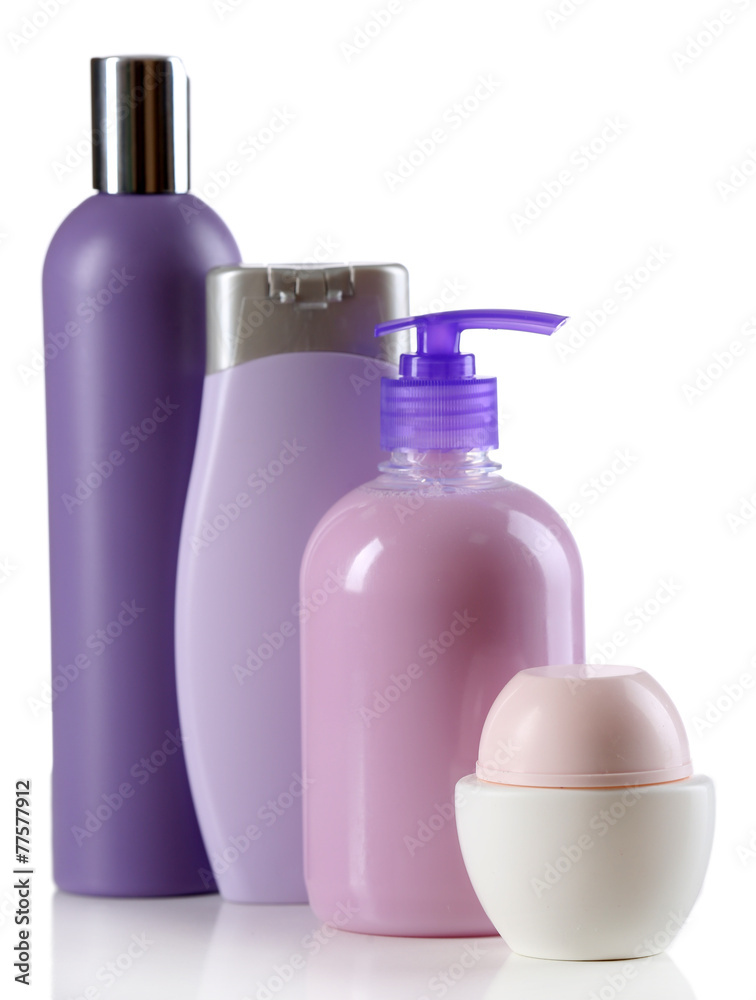 Cosmetic bottles isolated on white background Cosmetic bottles isolated on white background