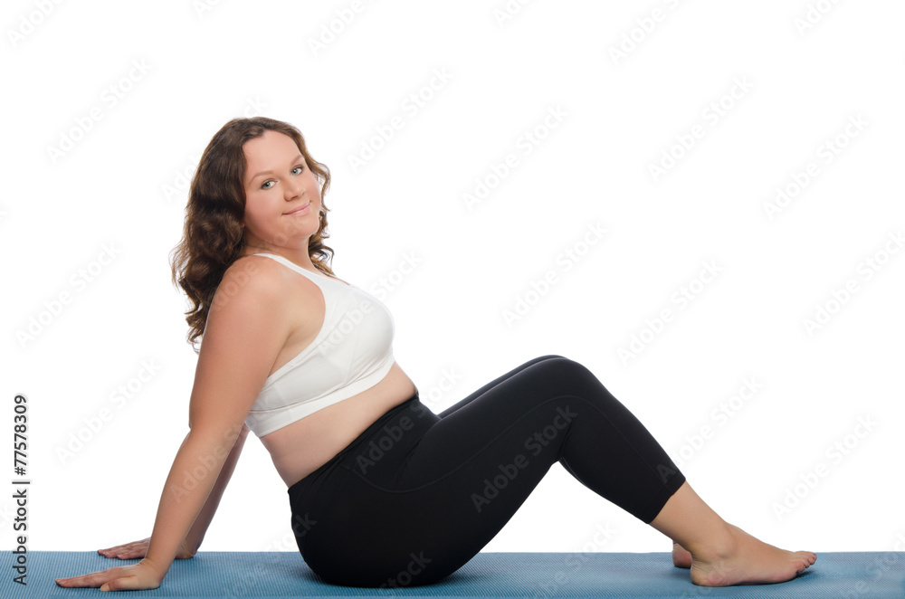 fat woman with overweight involved in fitness