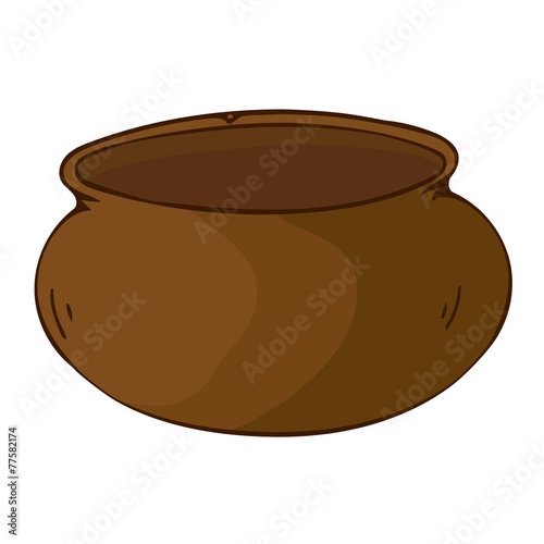 Clay pot isolated illustration