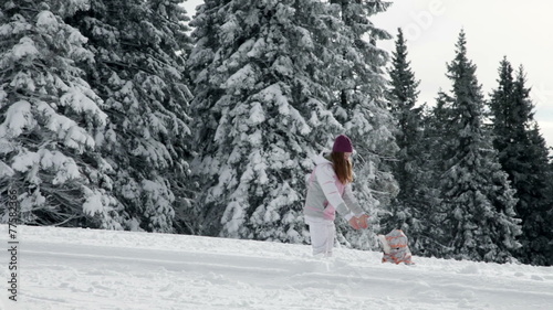 a family with children while enjoying in the idyllic soroundings photo