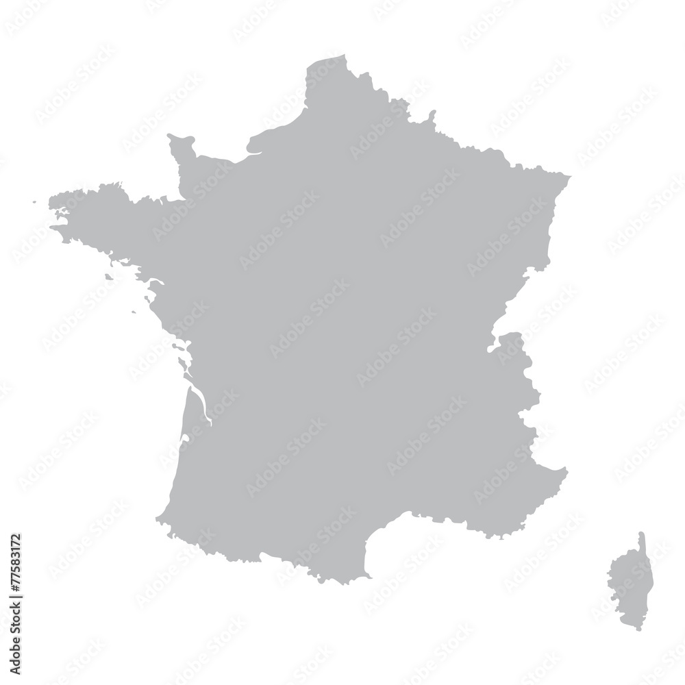 grey map of France
