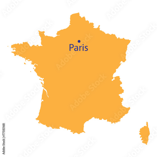 yellow map of France