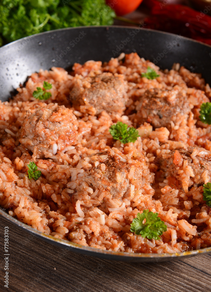 meat balls with rice and tomatoes meat balls with rice and tomatoes
