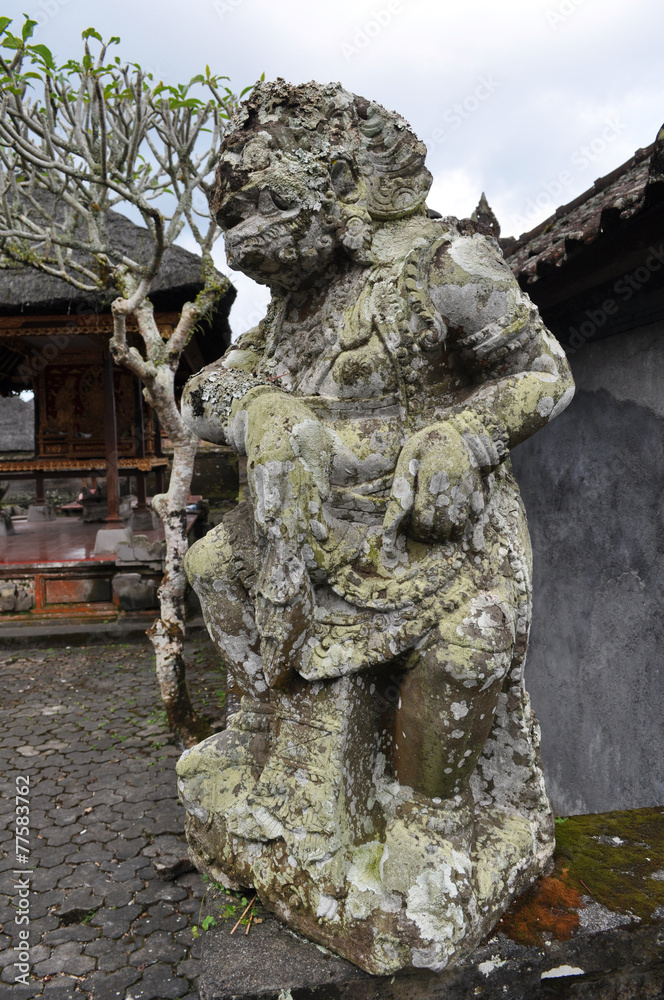Closeup of traditional Balinese God statue