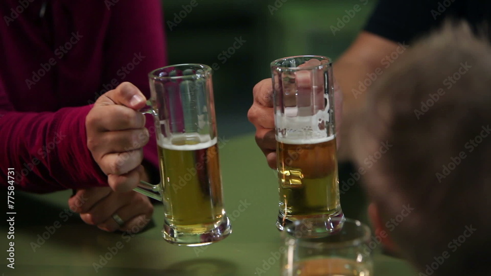 Family togehter toasting with beer and juice Family togehter toasting with beer and juice