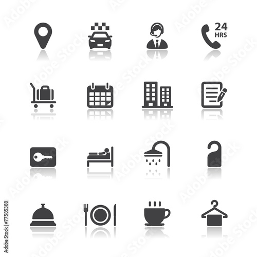 Hotel and Hotel Amenities Services Icons