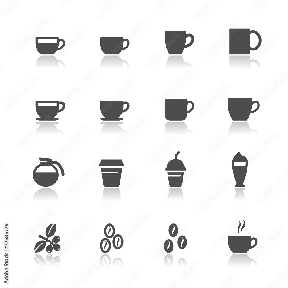 Coffee and Coffee cup Icons Coffee and Coffee cup Icons