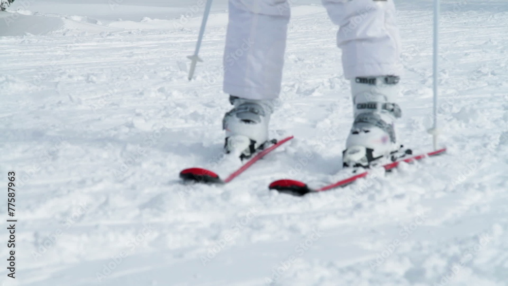 a youg girl who is skiing in the winter time a youg girl who is skiing in the winter time