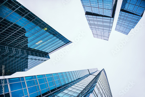 Modern glass skyscrapers