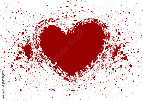 heart splatter blood isolate