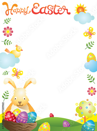 Easter with Bunny and Eggs Frame
