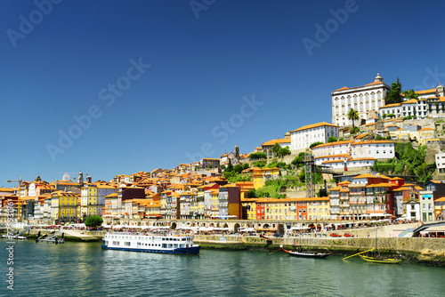 View of the Douro River and historic centre of Porto, Portugal. © efired