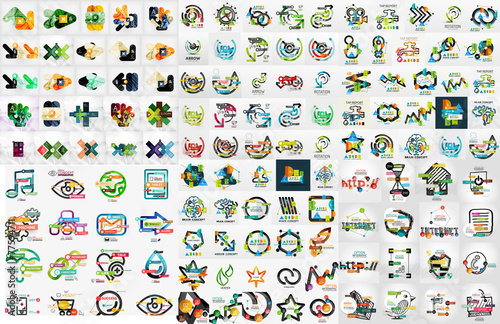 Huge mega set of infographic templates