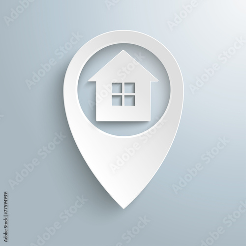 White Location Marker House 4 Window
