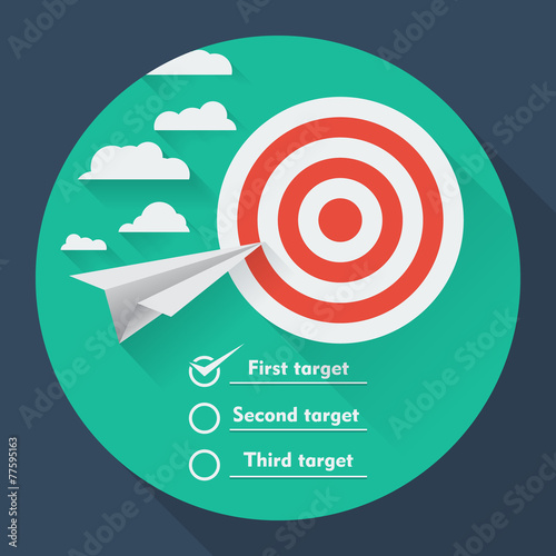 Paper plane flat design. Target