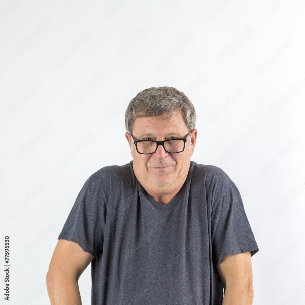 senior man in big eyeglasses smiling at camera. Copy space senior man in big eyeglasses smiling at camera. Copy space