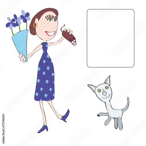 cat congratulates her mistress