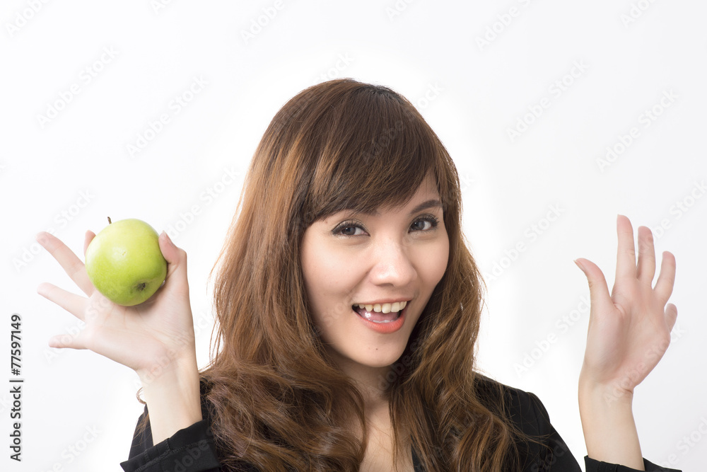 Business woman with apple Business woman with apple