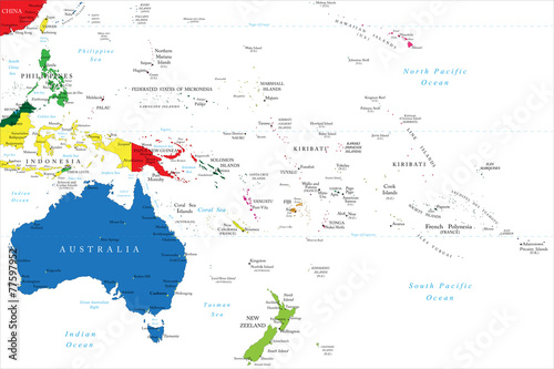 Fotografie, Obraz Oceania map