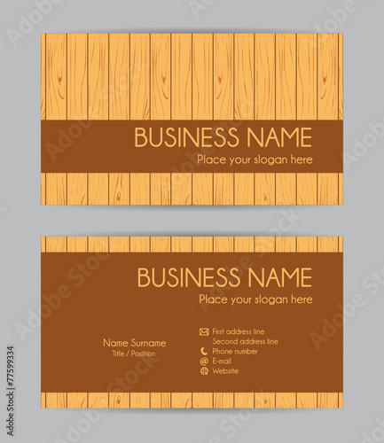 Business card. Flat design. Front and back set IV.
