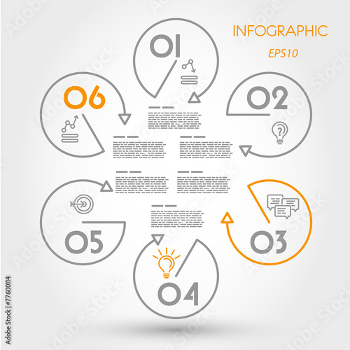 hexagonal infographic linear concept