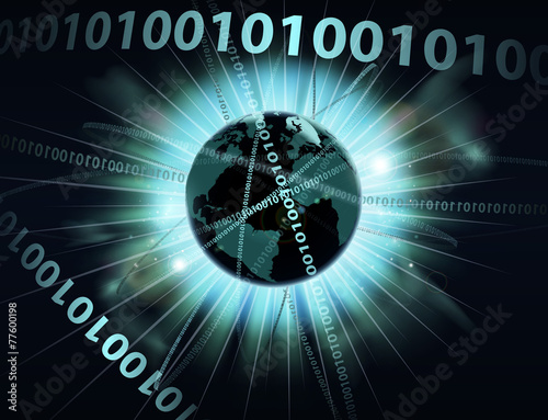 Binary information data globe