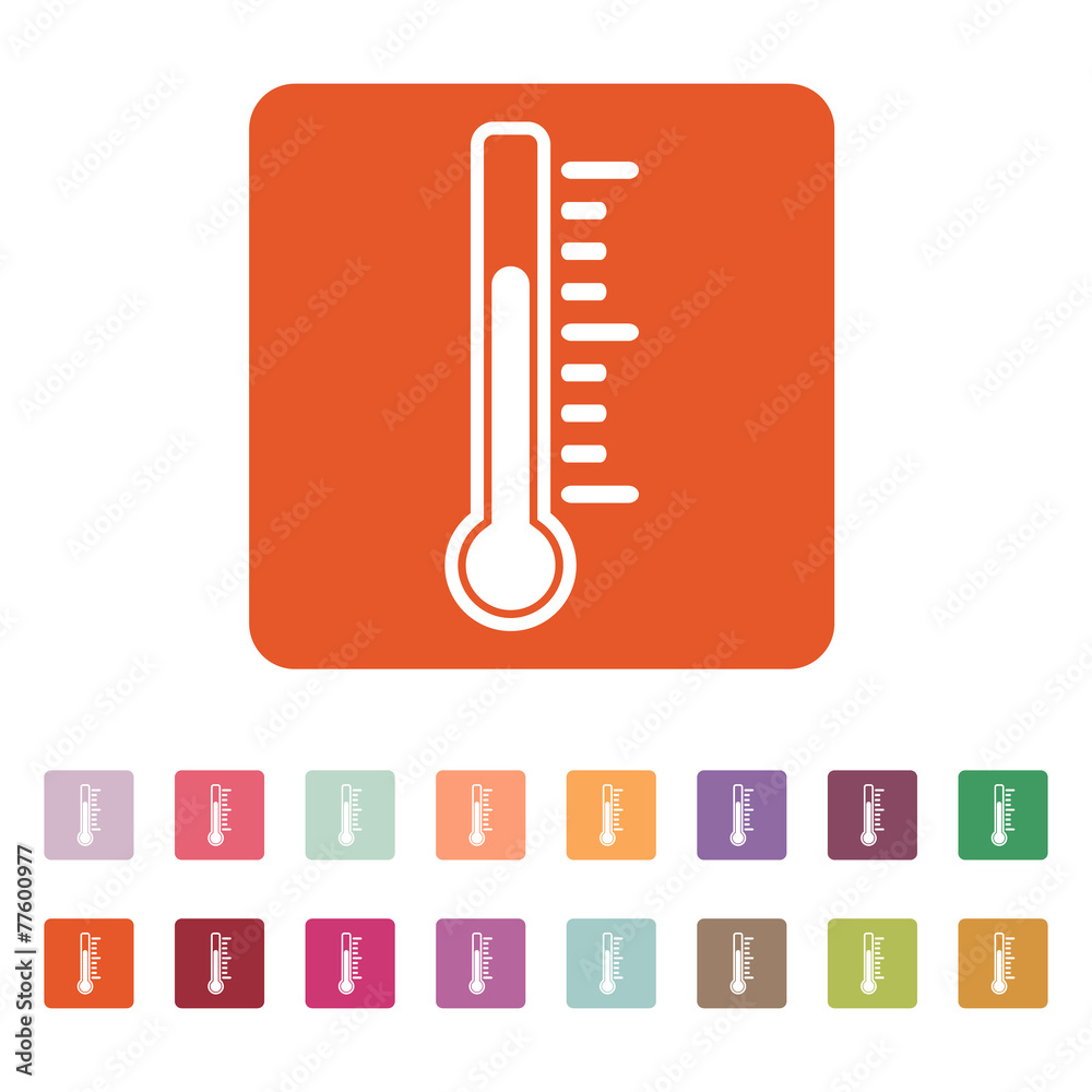 The thermometer icon. Thermometer symbol. Flat The thermometer icon. Thermometer symbol. Flat