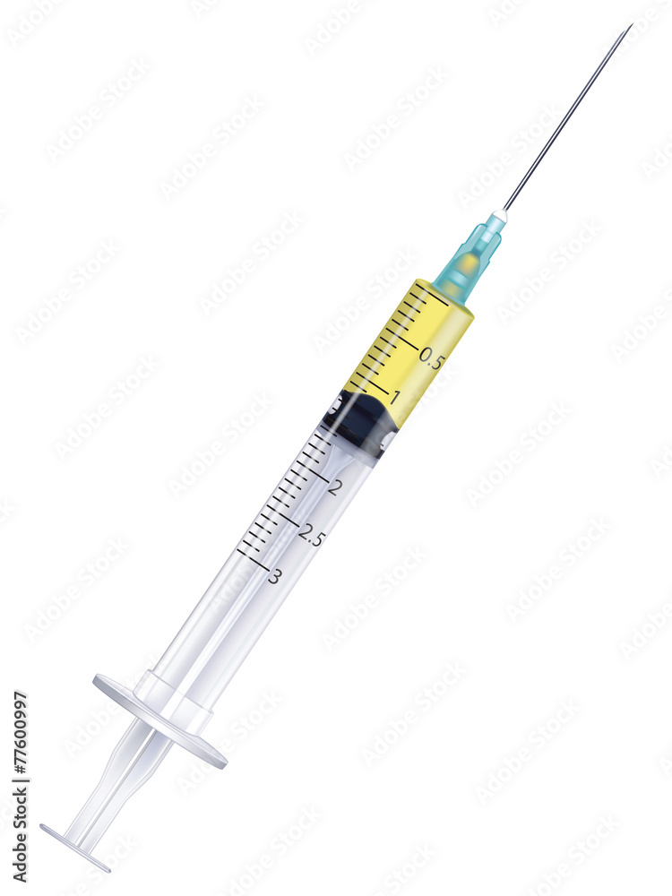Vaccine in a syringe, isolated. Vector illustration Vaccine in a syringe, isolated. Vector illustration