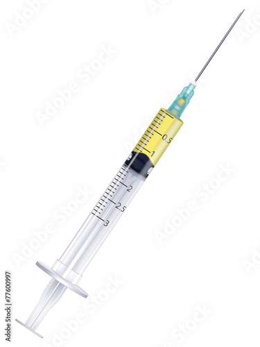 Vaccine in a syringe, isolated. Vector illustration photo