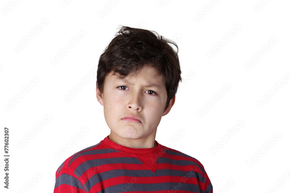Young boy with attitude on white background Young boy with attitude on white background
