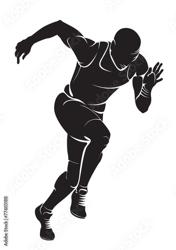Runner. Vector silhouette, isolated on white