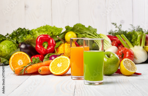 Fototapeta Naklejka Na Ścianę i Meble -  Various Freshly Vegetable Juices for Detox