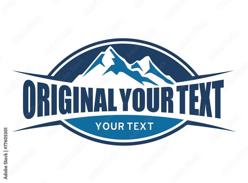 mountains and typography emblem mountains and typography emblem