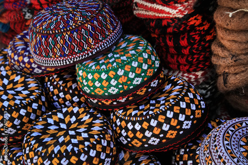 Embroidered skull-caps. Turkmenistan. Ashkhabad