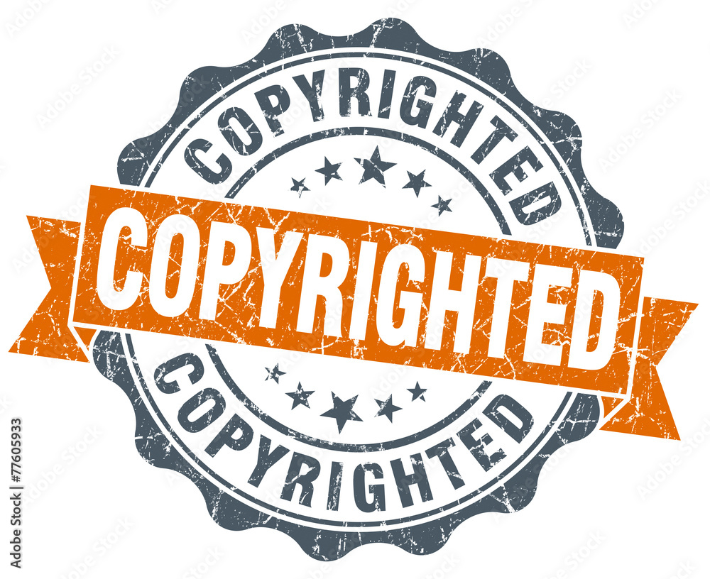 Obraz premium copyrighted orange vintage seal isolated on white