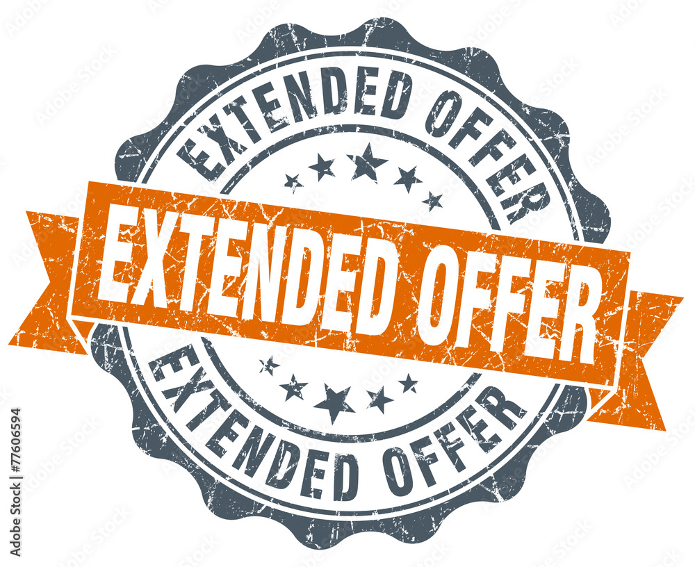 Obraz premium extended offer orange vintage seal isolated on white