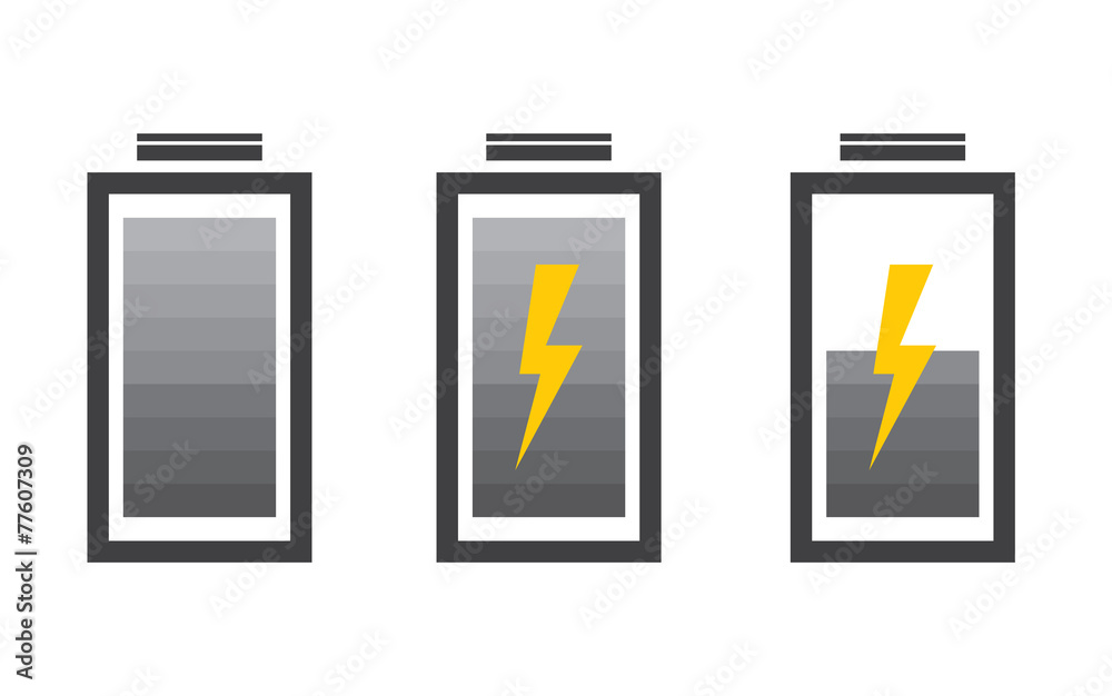 Battery icon with colorful charge level Battery icon with colorful charge level