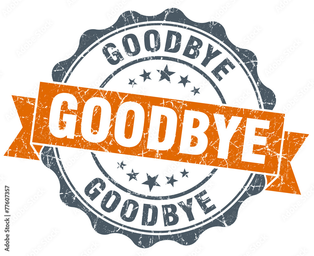 Obraz premium goodbye orange vintage seal isolated on white