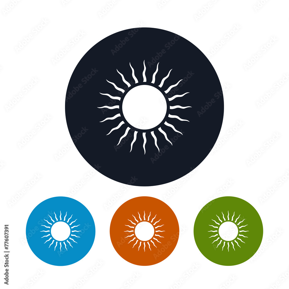 Icon sun with rays , vector illustration Icon sun with rays , vector illustration